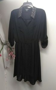 Lily Rose Black Button Down Sheer Dress